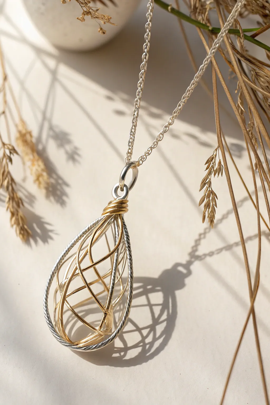 Embrace the elegance of simplicity with this handcrafted abstract pendant, where art meets minimalism.