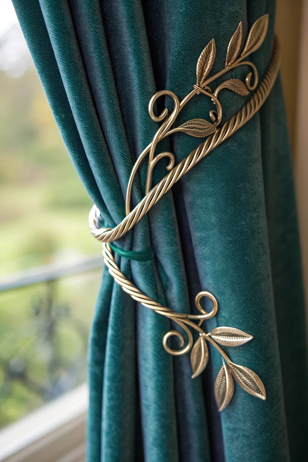 Elevate your space with the refined elegance of handcrafted wire curtain tiebacks.
