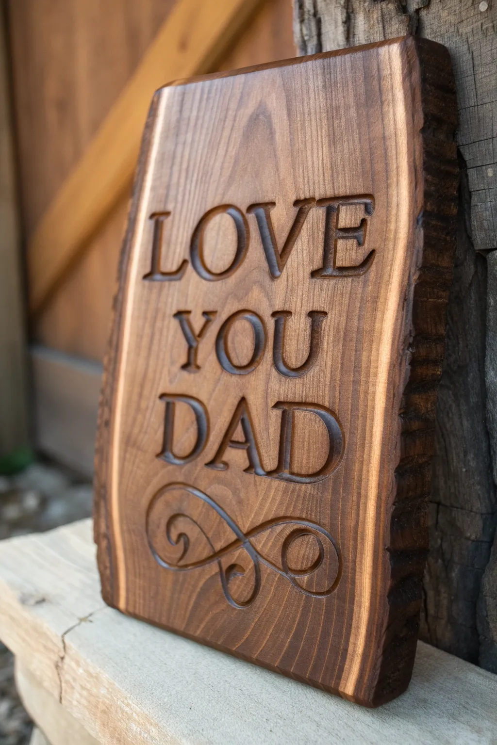 Celebrate your dad with a handcrafted wooden plaque that speaks straight from the heart.