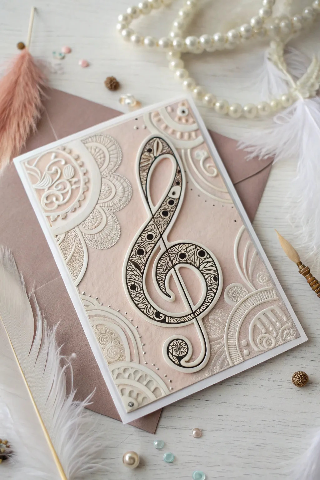 Let your birthday wishes sing with this beautifully crafted Zentangle music note card.