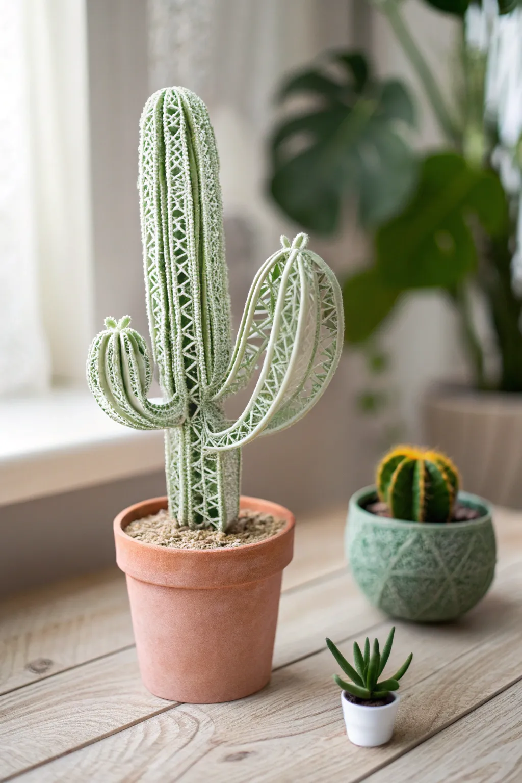 Bring a touch of the desert into your home with this stunning 3D cactus sculpture – no watering required!