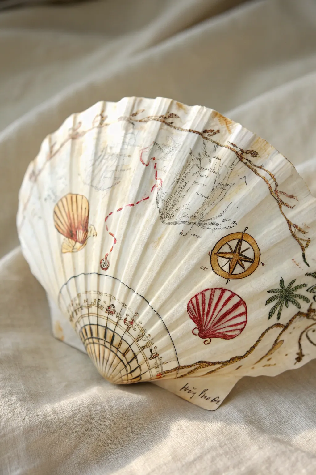 Discover the charm of history with vintage nautical map seashell art, where simplicity meets craftsmanship.