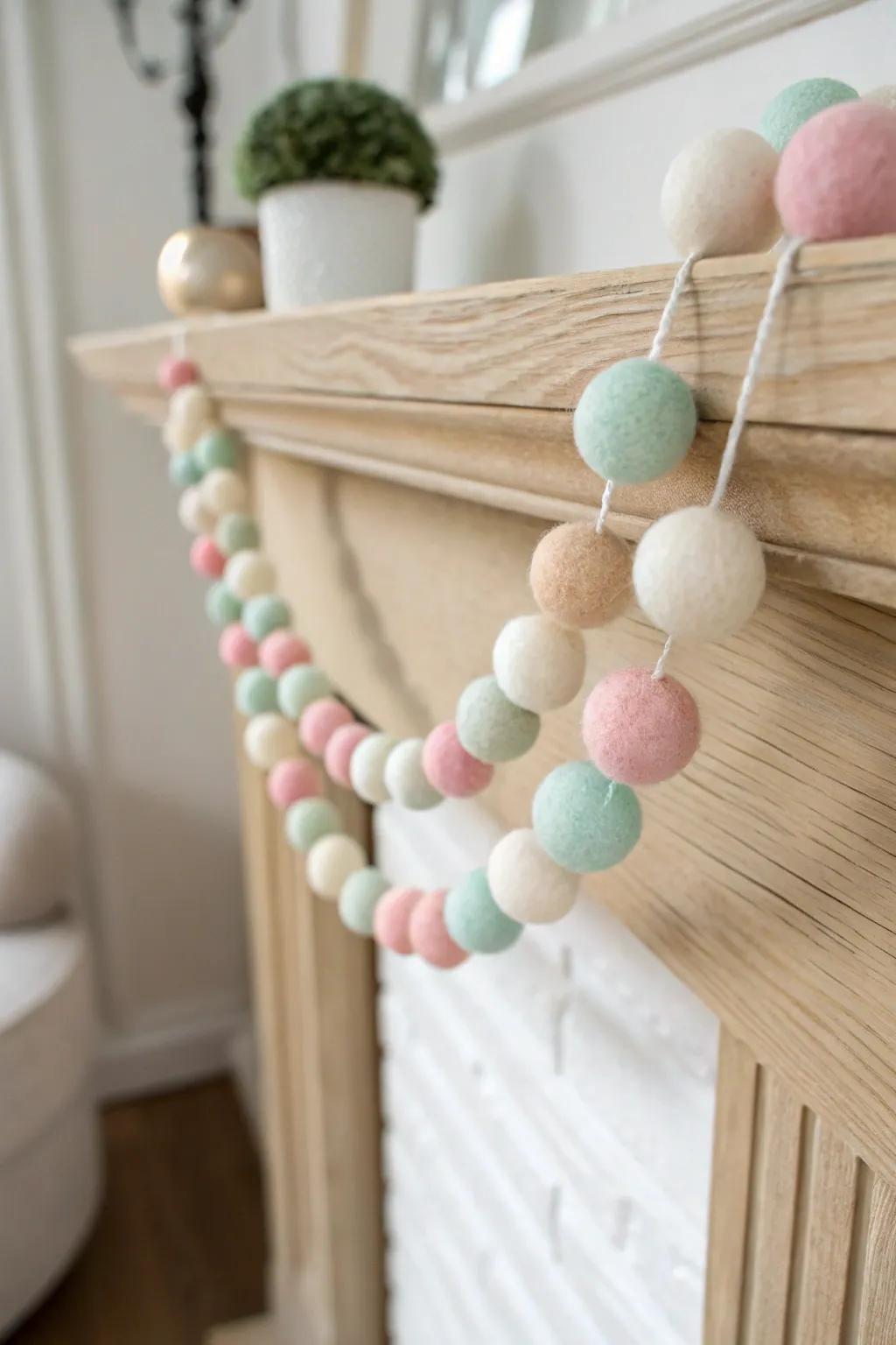 Add a touch of whimsy and charm to your home with a handcrafted felt ball garland. 🌿✨ #CraftedWithLove #ScandiBoho