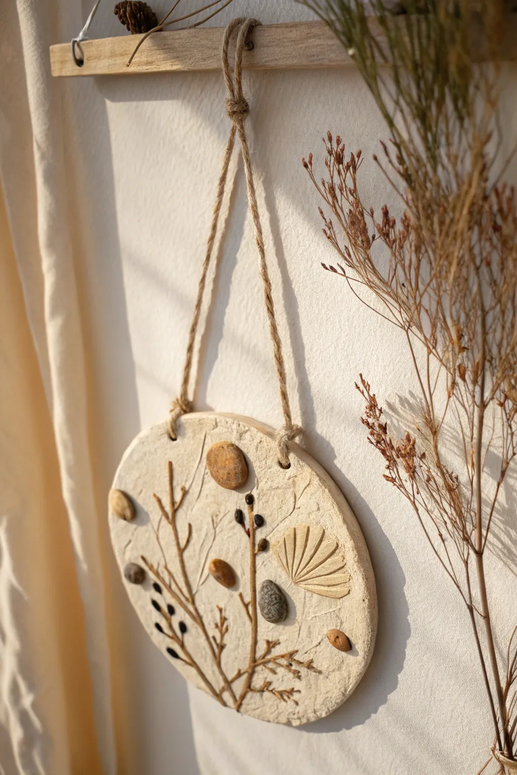Embrace rustic elegance with handcrafted clay wall art that brings nature indoors.