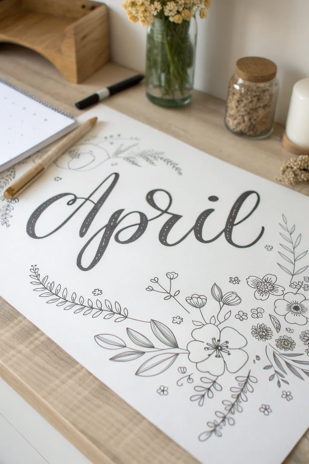 Embrace the elegance of April with artistry and blooms. 🌸✨ #AprilLetters #MinimalistBoho