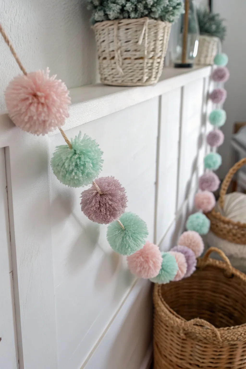 Add a touch of whimsy to your space with these charming DIY pom-pom garlands!