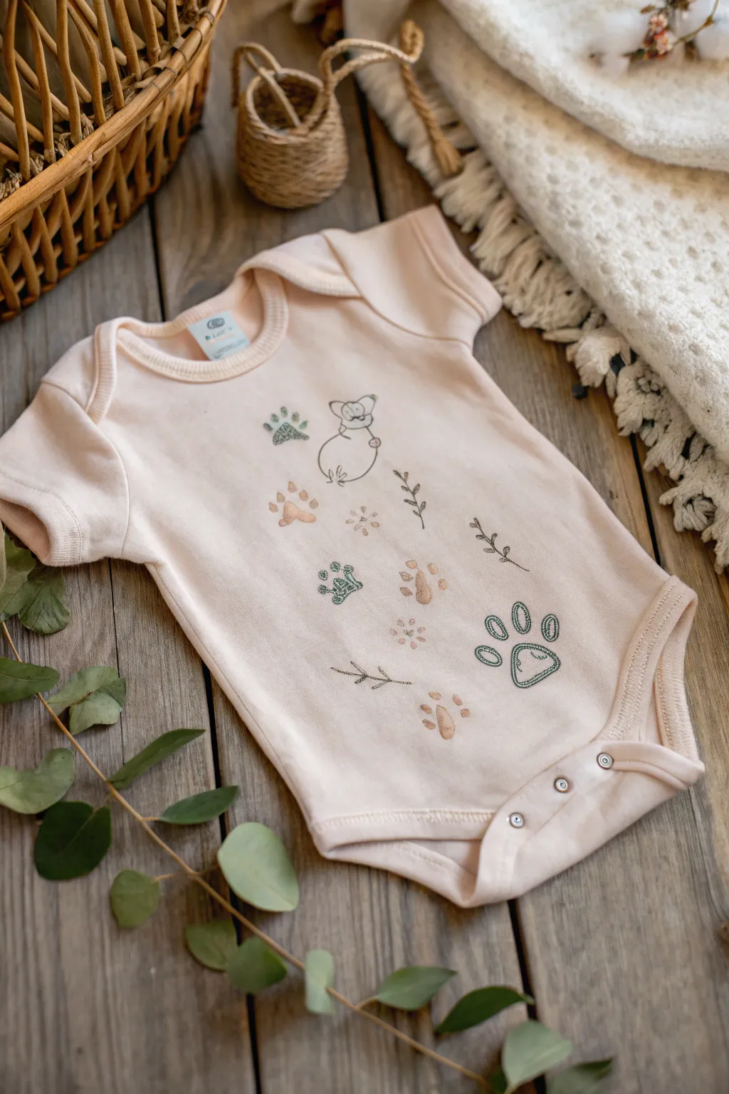 Tiny footprints, big charm: Add a playful touch to your baby's style with handcrafted embroidery.