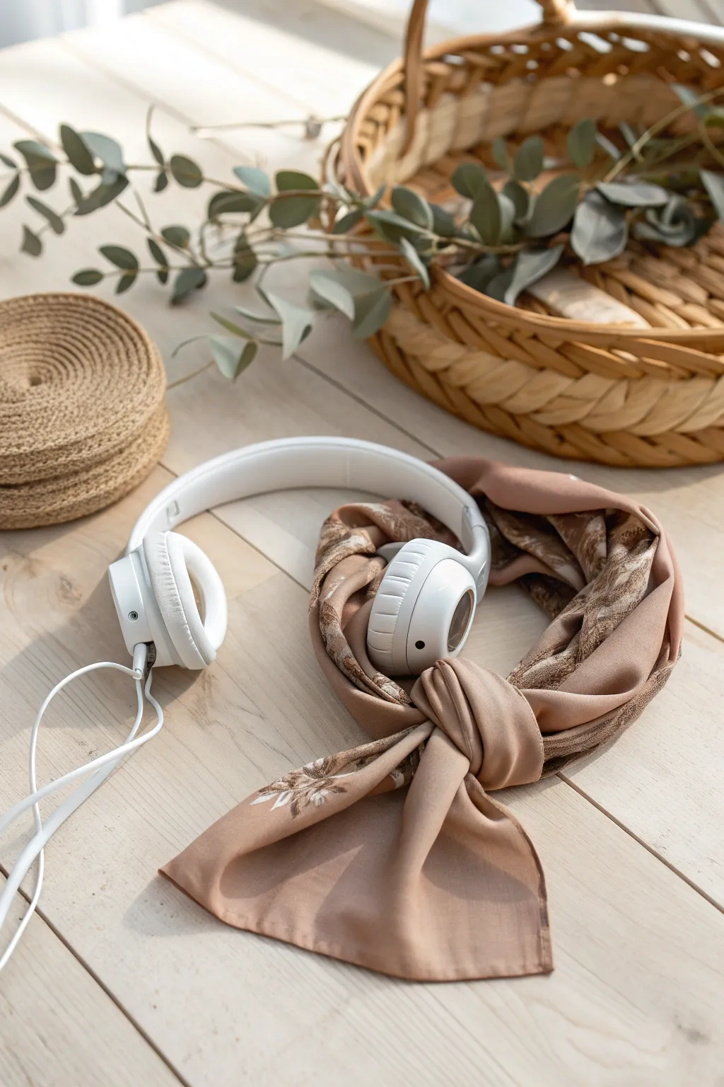 Elevate your headphone organization with a touch of natural elegance. 🌿✨ #ScandinavianBoho #CraftedSimplicity