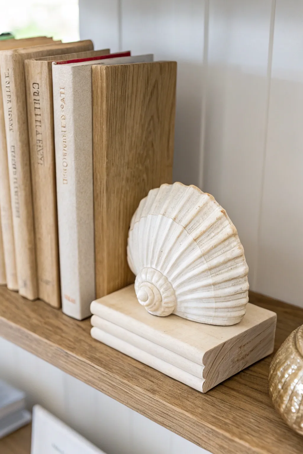 Bring the ocean to your bookshelf with these stunning seashell bookends, where simplicity meets coastal elegance.