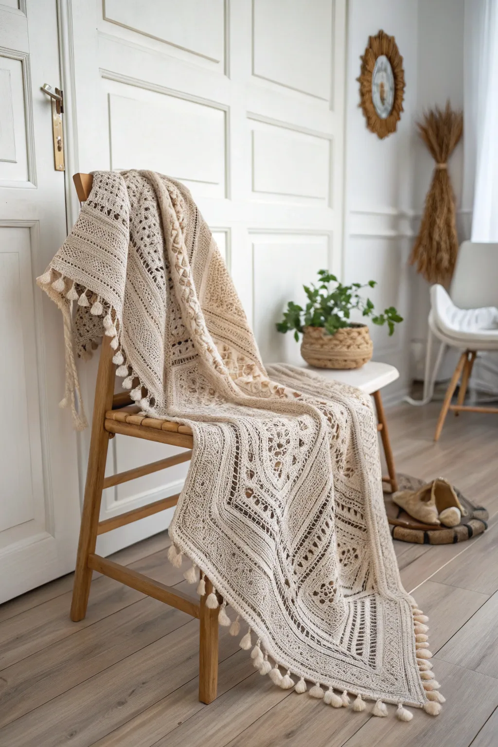 Embrace elegance with a handcrafted crochet shawl—where simplicity meets artistry.