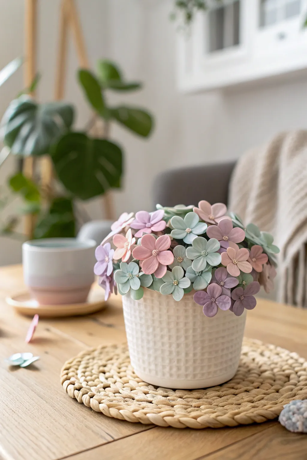 Transform your planter with charming clay petals for a touch of handcrafted elegance.