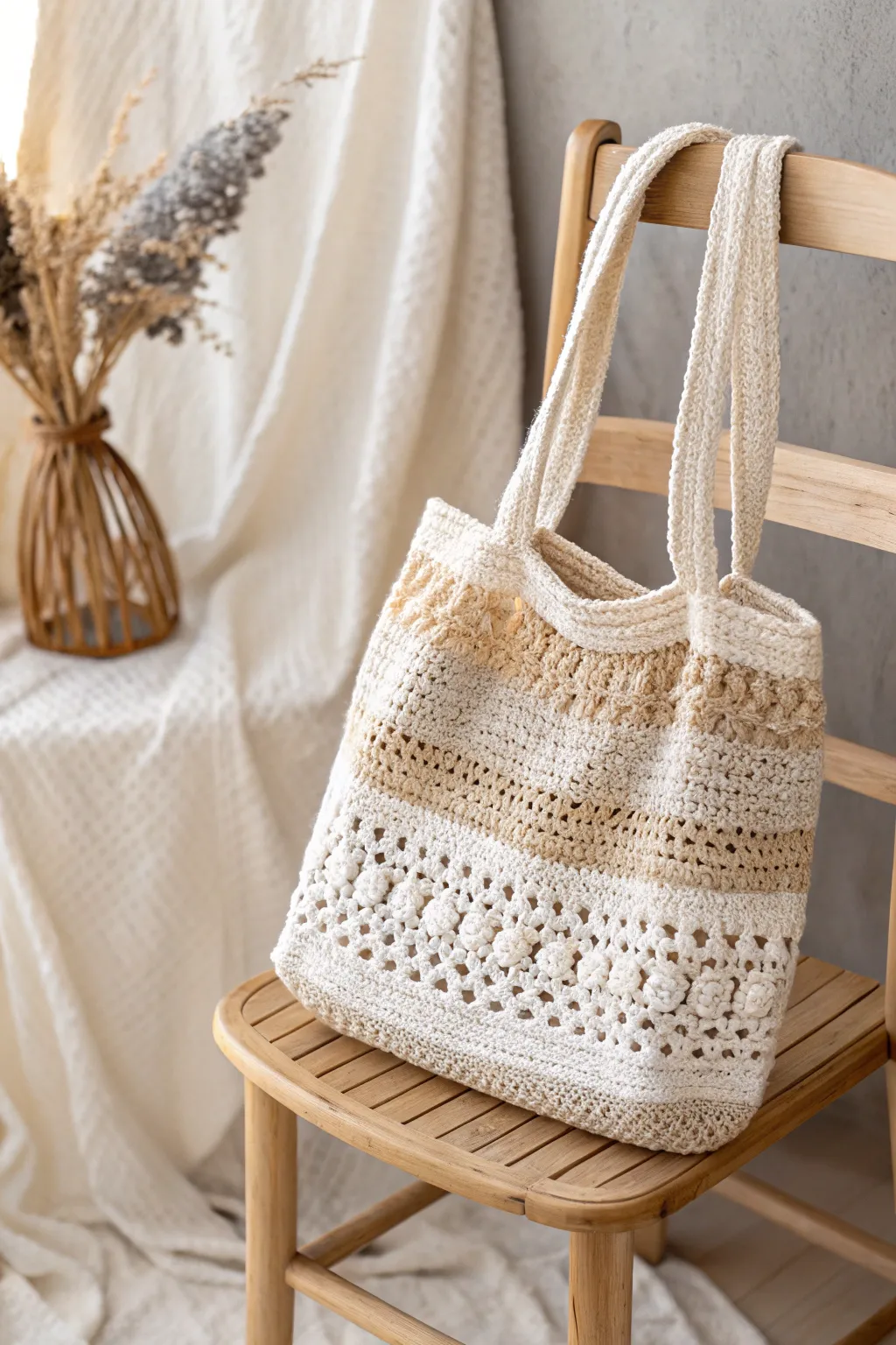 Embrace simplicity and style with this handcrafted crochet tote, perfect for your next project!