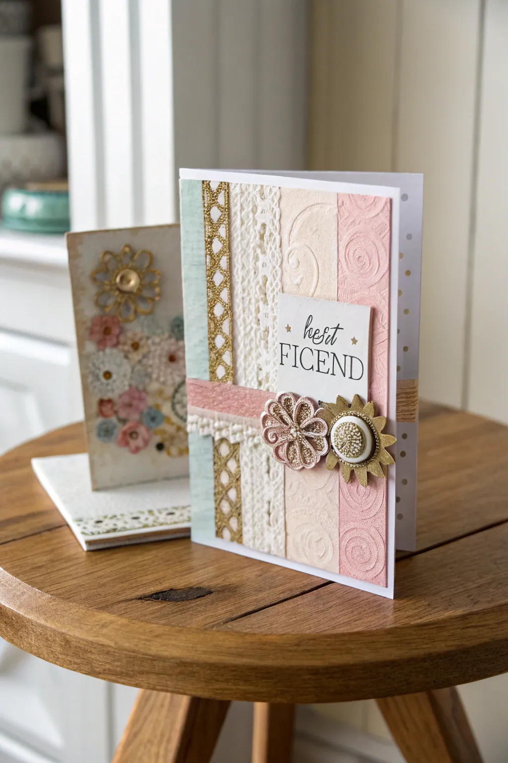 Celebrate friendship with a card that's as unique as your bond. Discover the art of mixed media elegance.