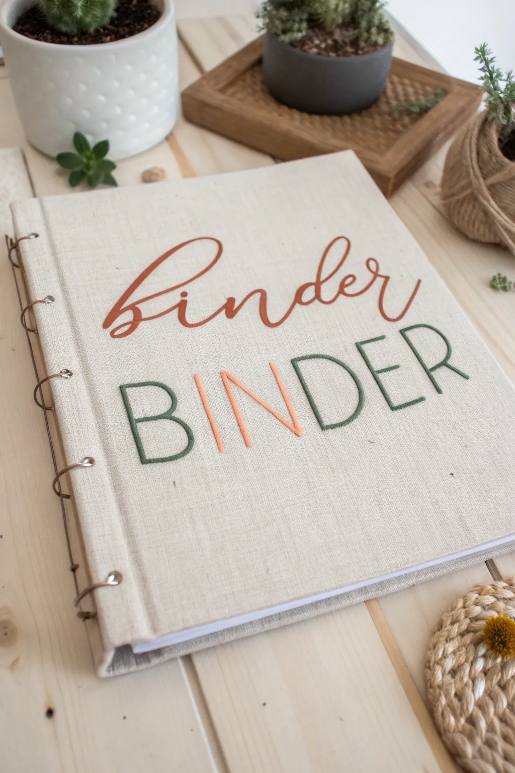 Transform your binder with a touch of typography magic, perfect for the minimalist Boho lover.