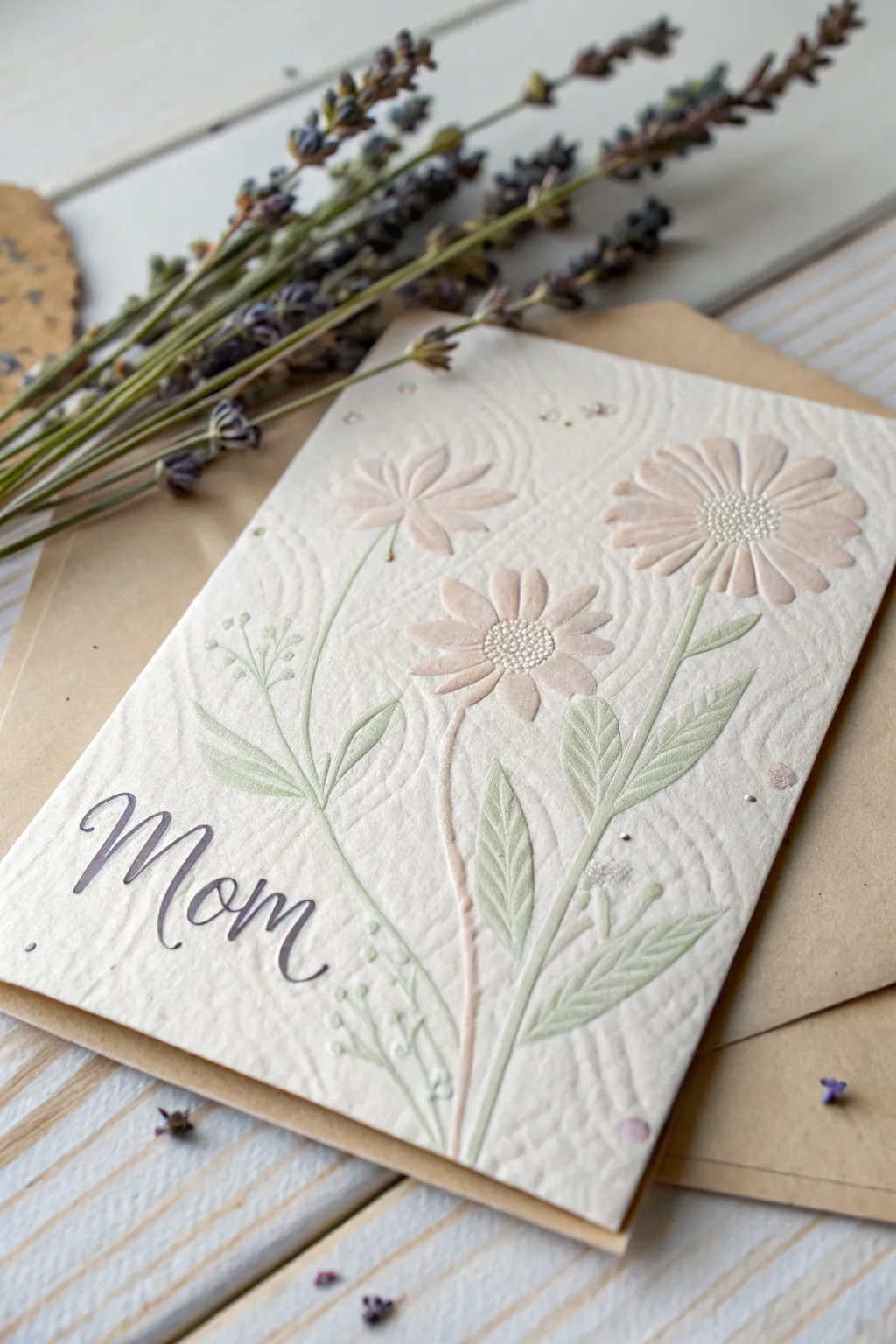 Celebrate mom with a handcrafted touch: A sustainably chic birthday card made from recycled paper.