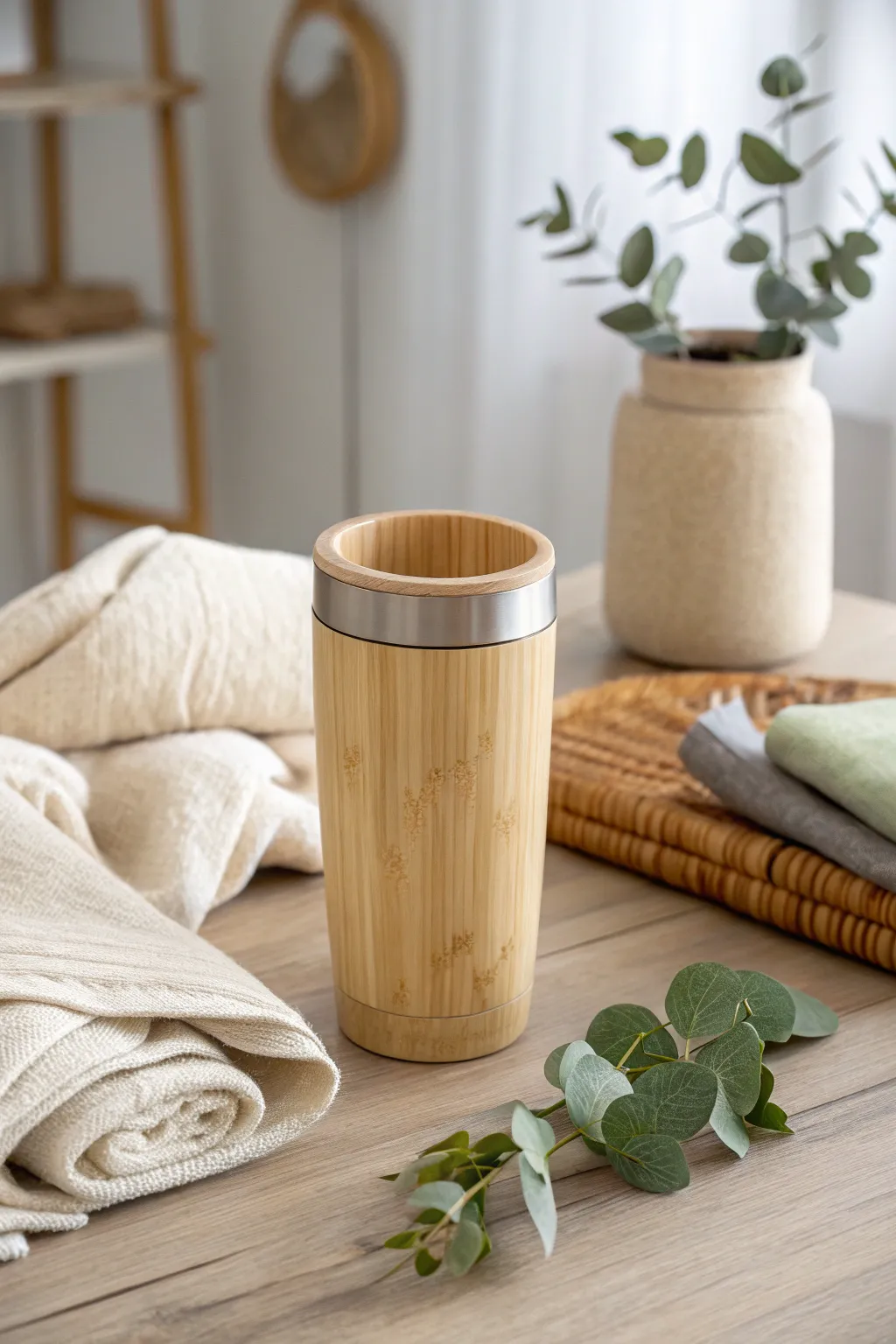 Celebrate sustainably: A chic bamboo tumbler for an eco-friendly birthday gift.