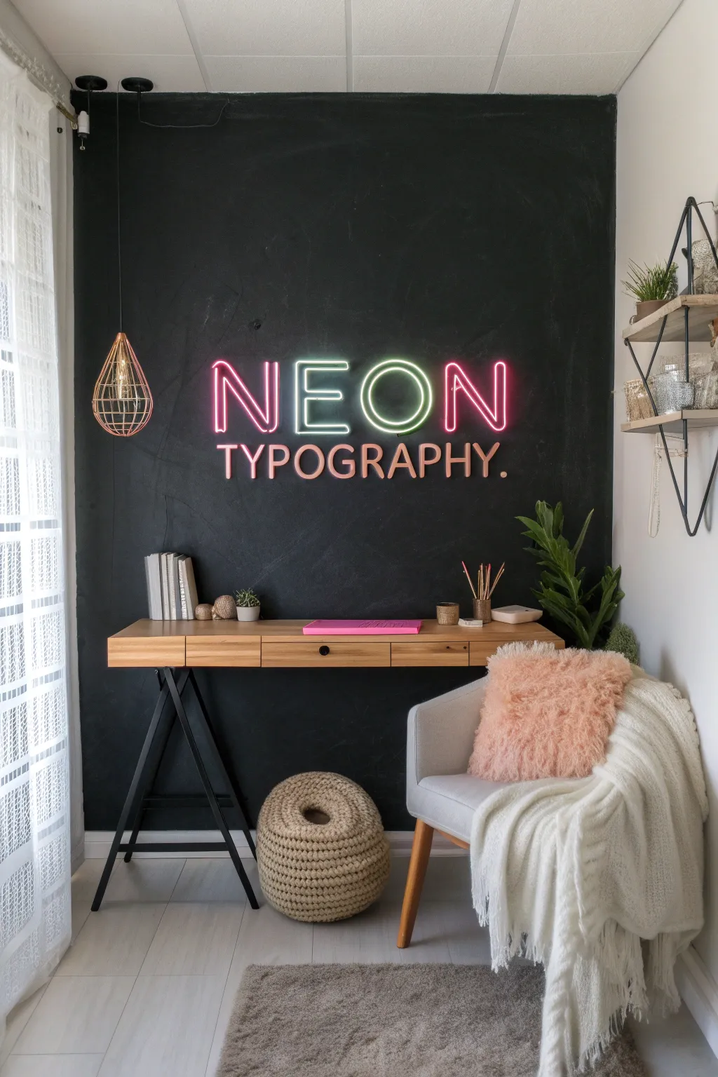 Illuminate your inspiration: Bring your favorite quotes to life with neon typography.