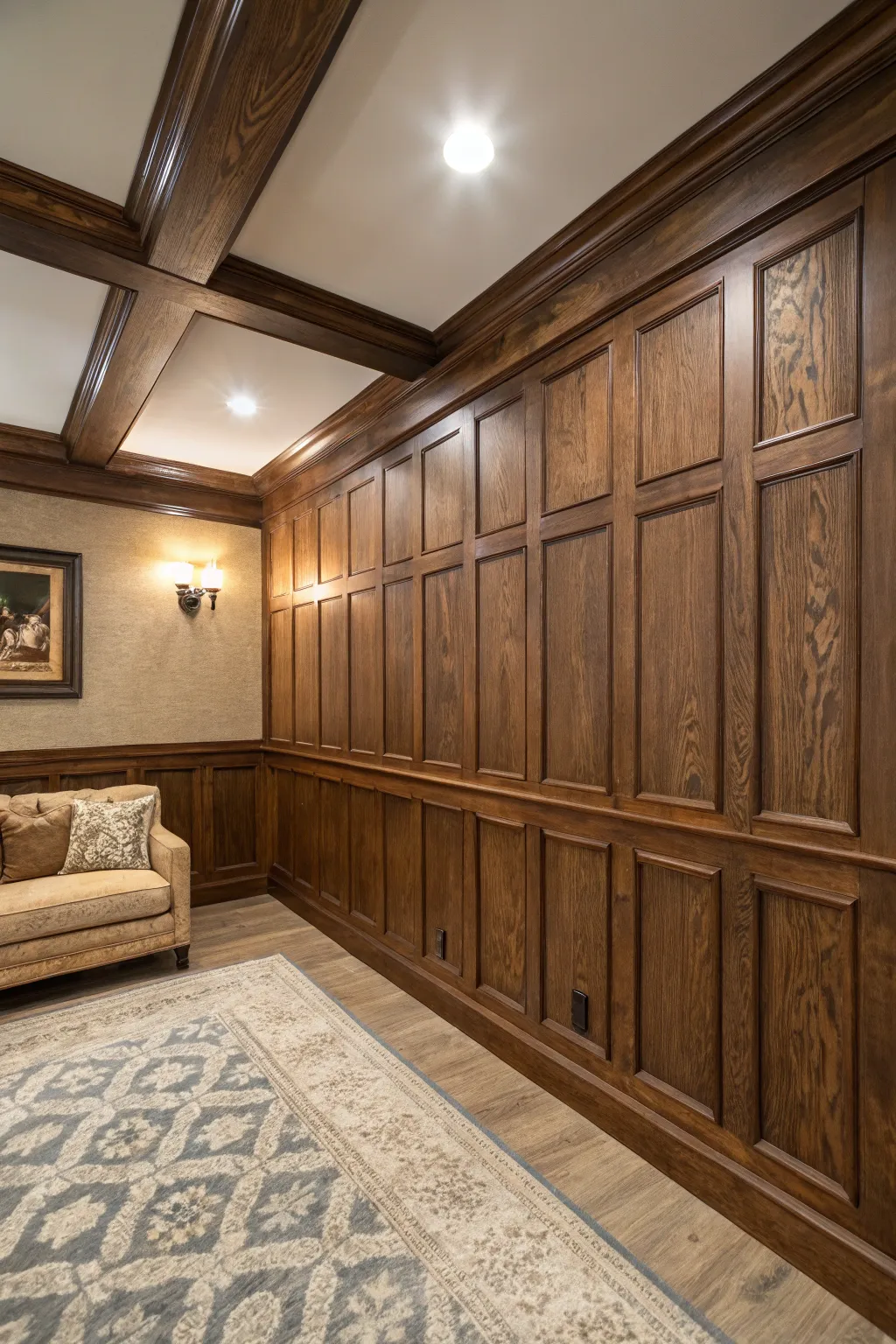 Elevate your space with a seamless board and batten ceiling extension—where craftsmanship meets cozy elegance.