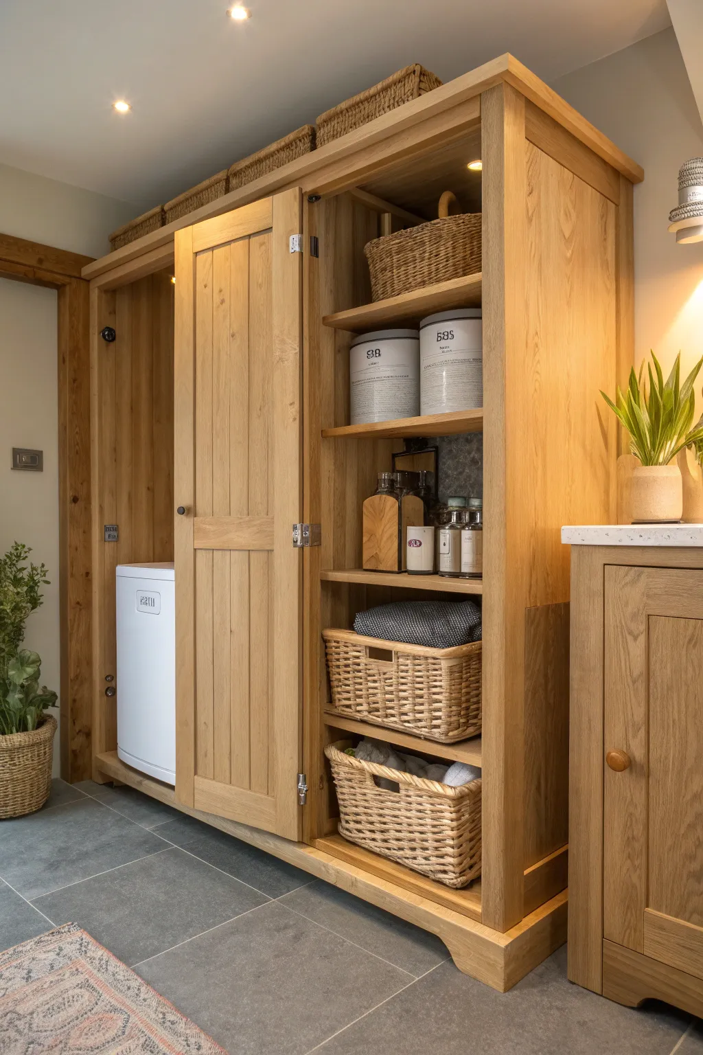 Transform your space with this expertly crafted utility nook—where style meets functionality.