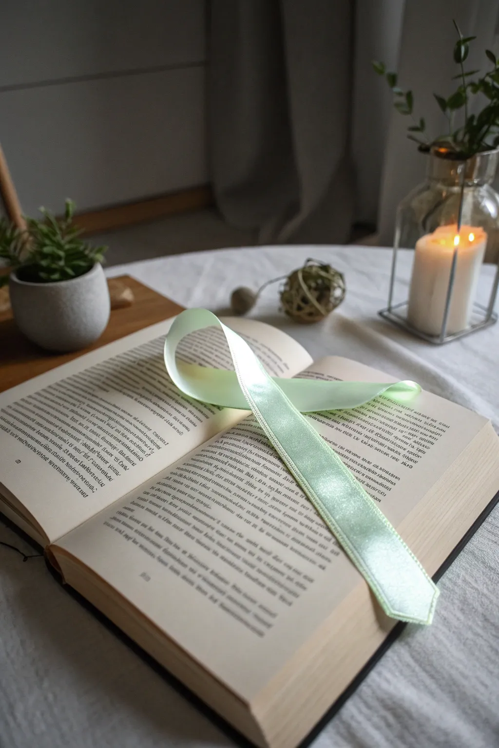 Illuminate your reading nights with this enchanting glow-in-the-dark ribbon bookmark.
