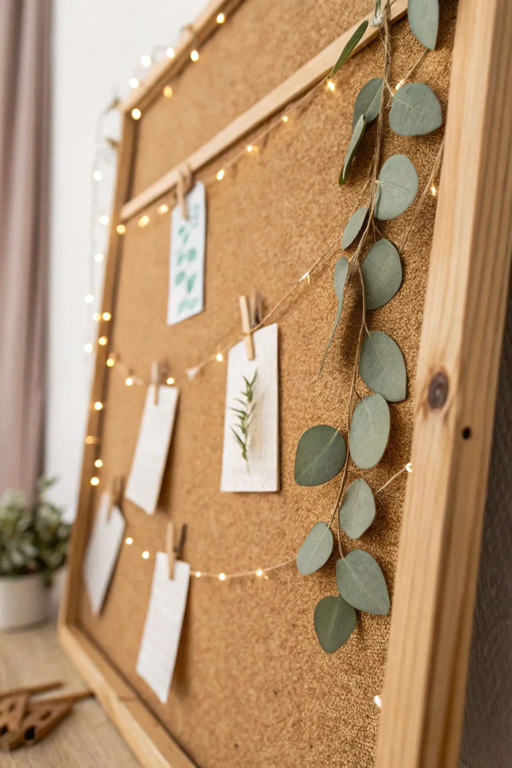 Embrace rustic charm with a burlap-covered bulletin board, perfect for a cozy farmhouse vibe.