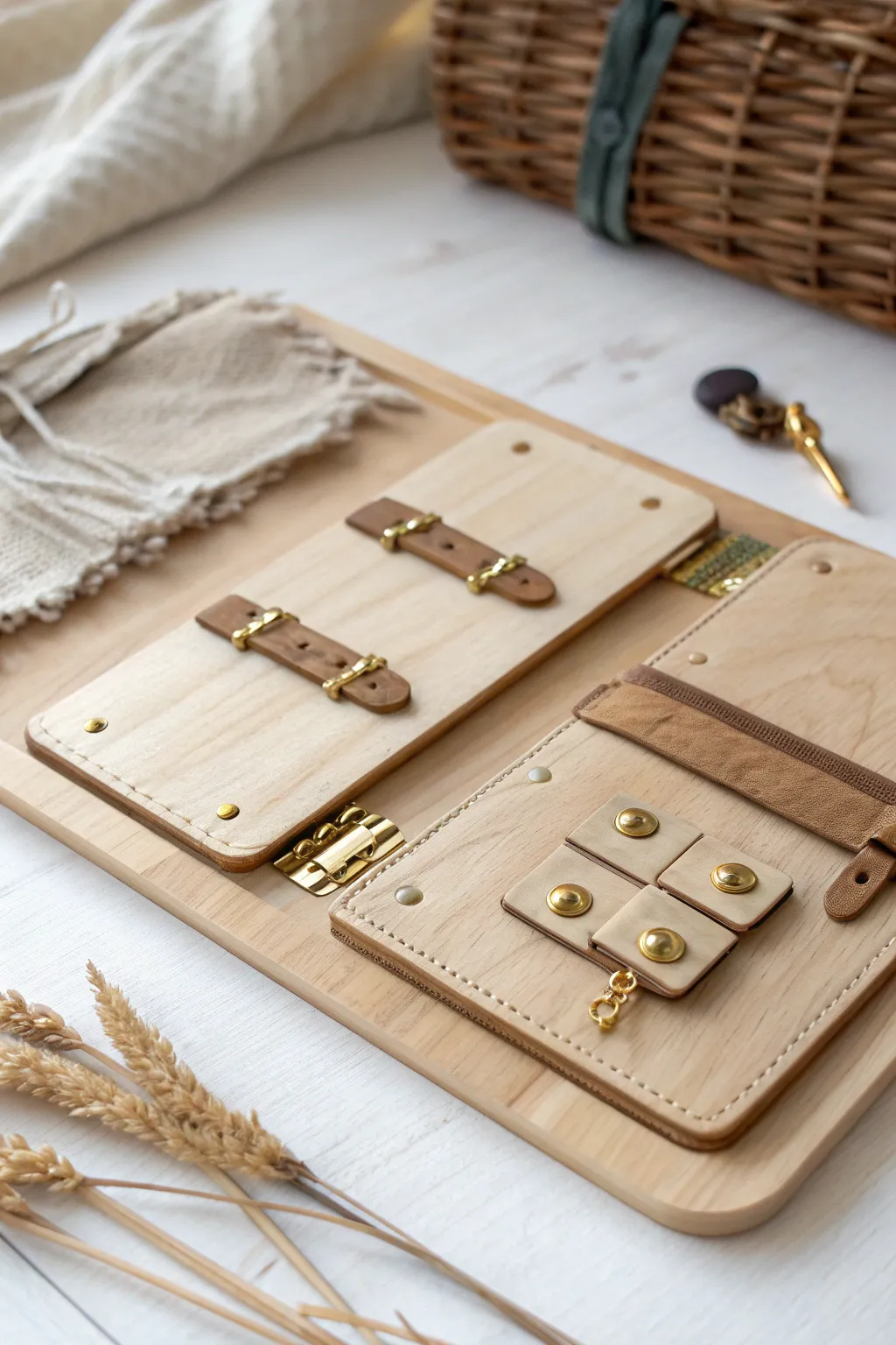 Discover hidden treasures with every touch in this beautifully crafted busy board.