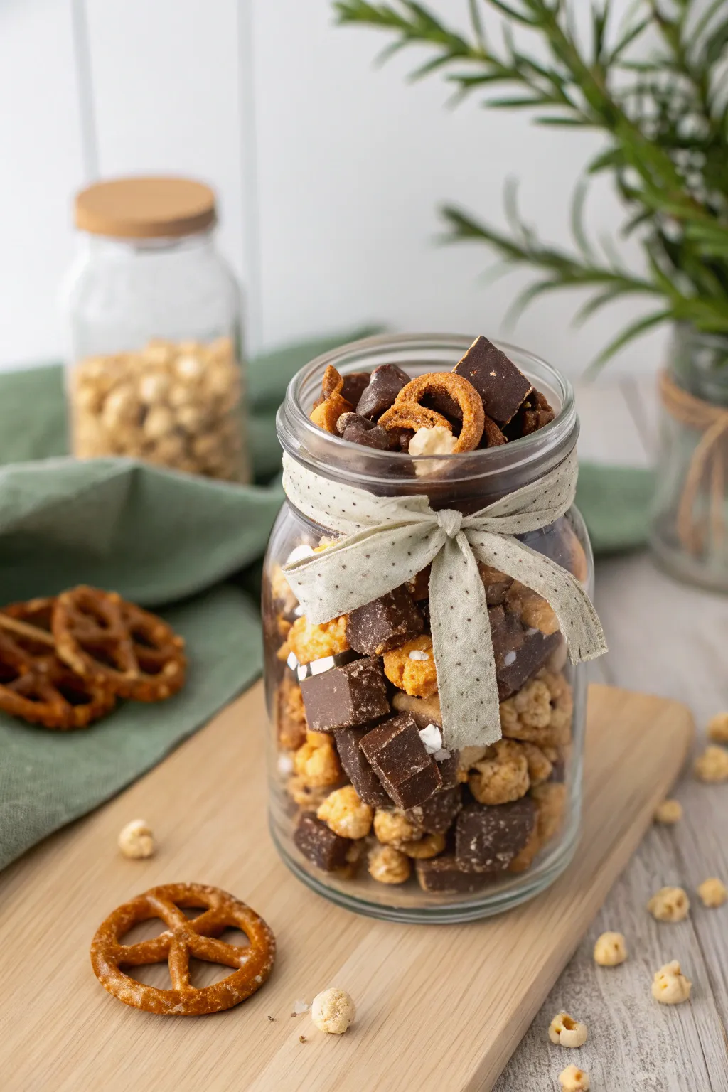 Delight in the simplicity of festive snack jars, where elegance meets indulgence.