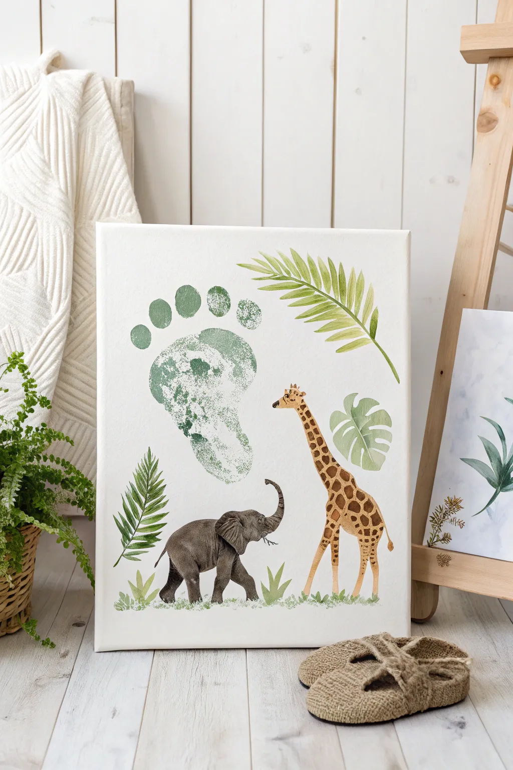 Step into a jungle safari with every tiny footprint! 🌿🦒🐘 #JungleAdventure #CraftedMemories