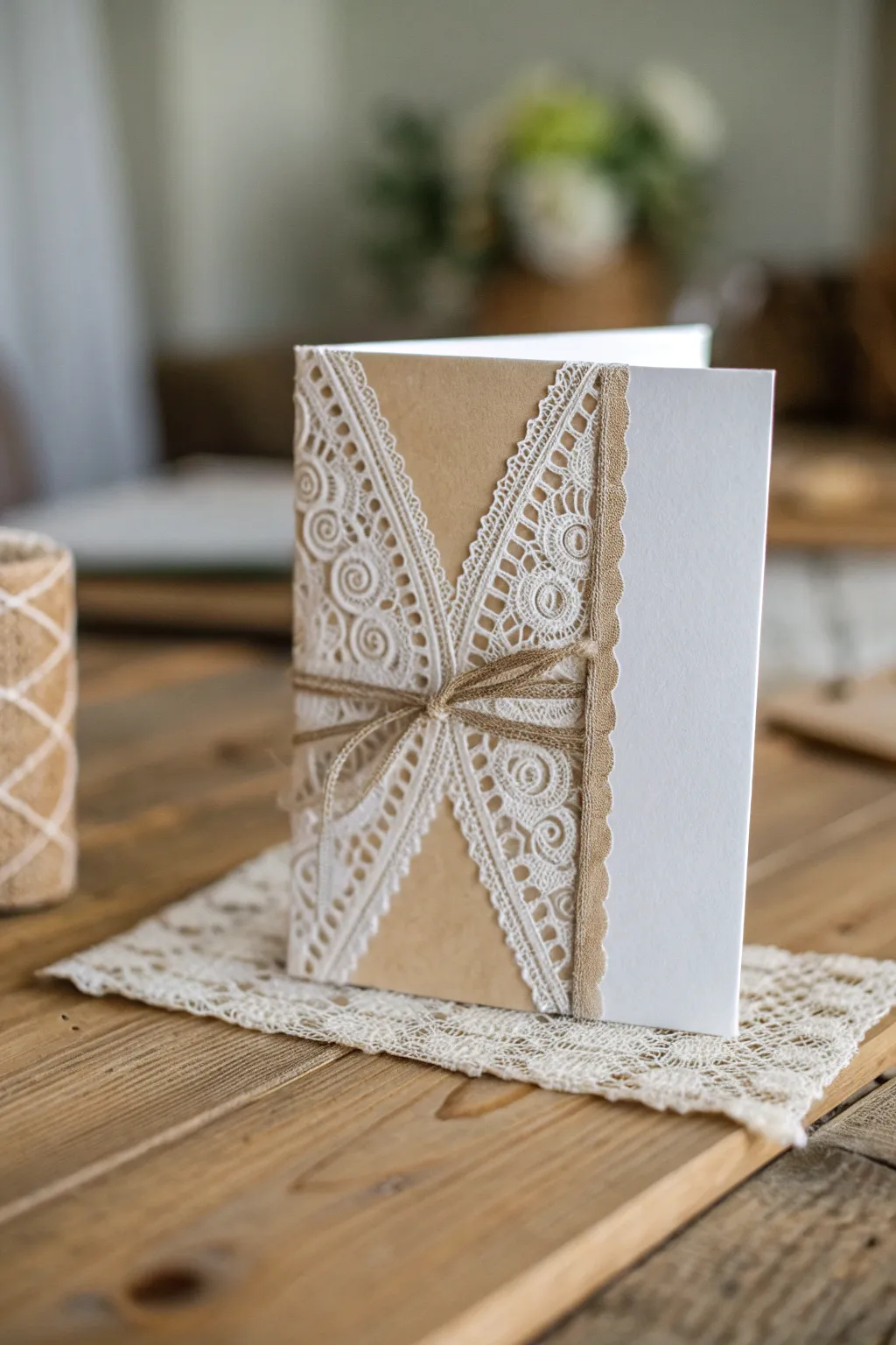 Elevate your card-making with a touch of lace for a unique and textured surprise.