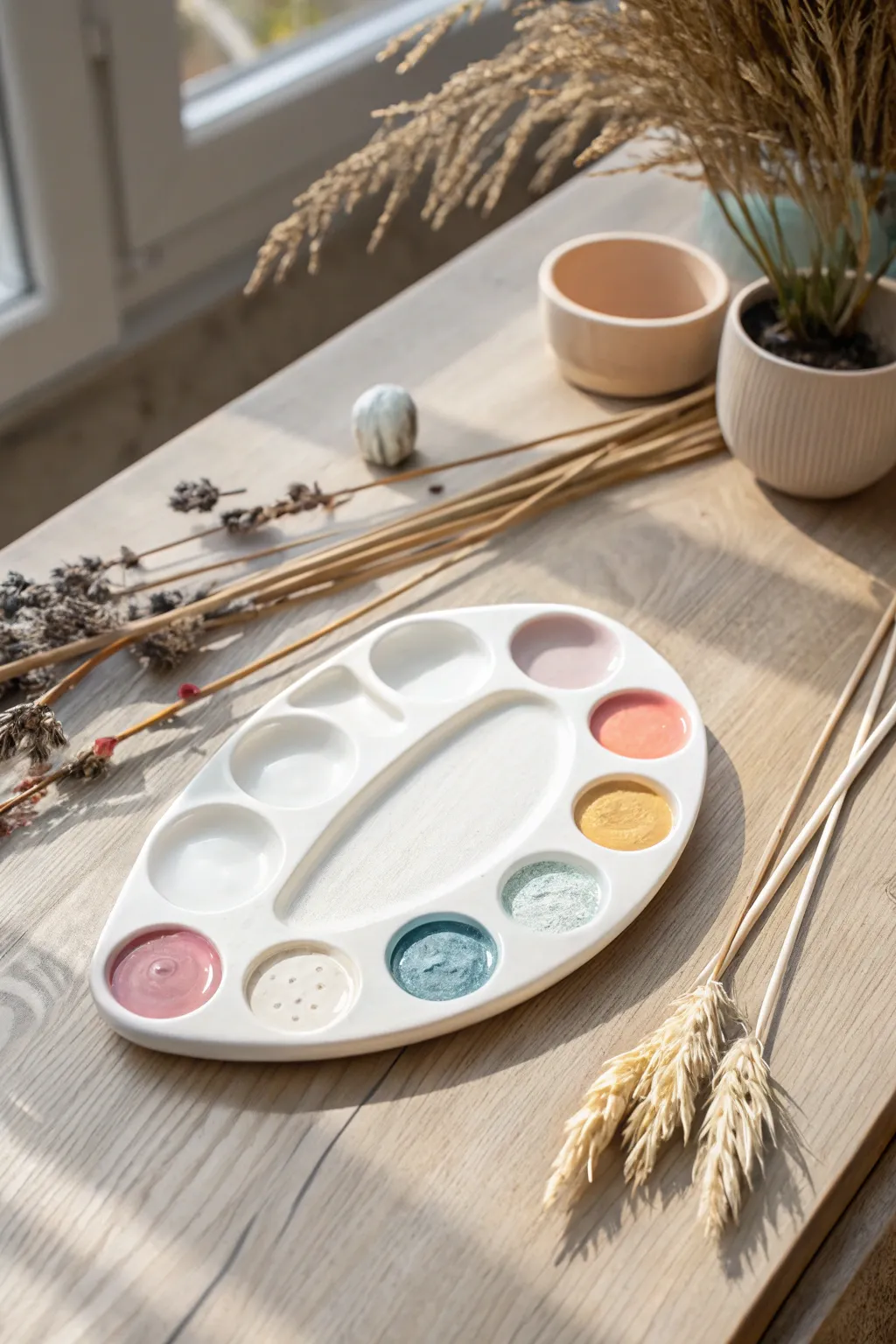Discover the art of flexibility with our handcrafted ceramic paint palette, perfect for creative explorations.