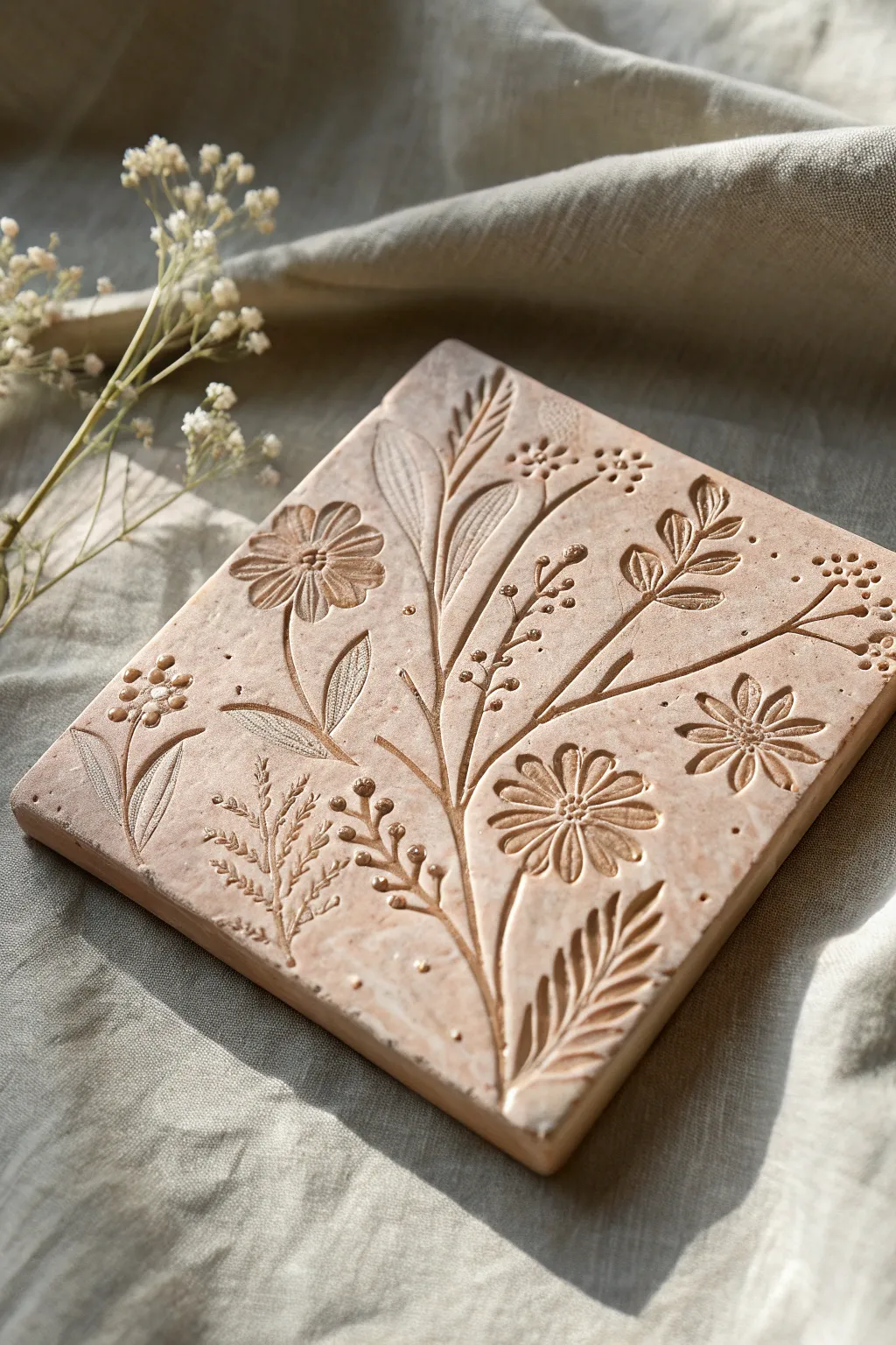 Discover the beauty in simplicity with artisan-crafted impression tiles.