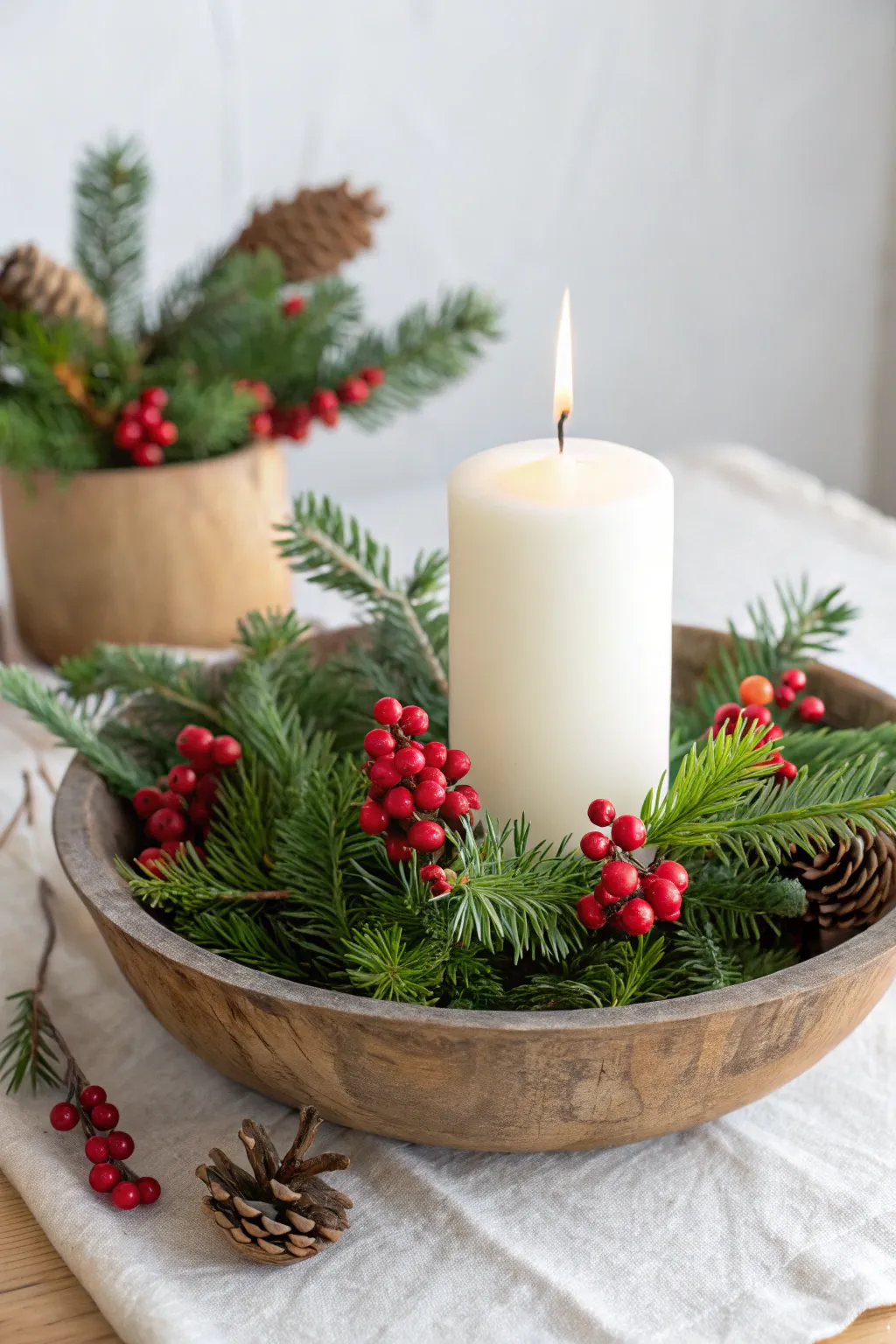 Create a warm holiday glow with this simple yet stunning DIY candle centerpiece.