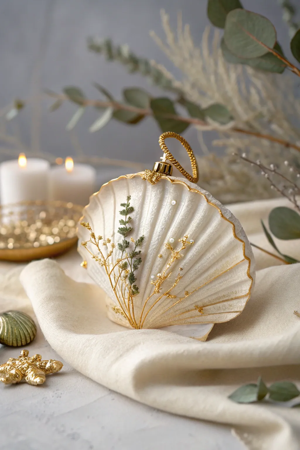 Embrace the coastal spirit this Christmas with handcrafted seashell decor, where simplicity meets natural elegance.
