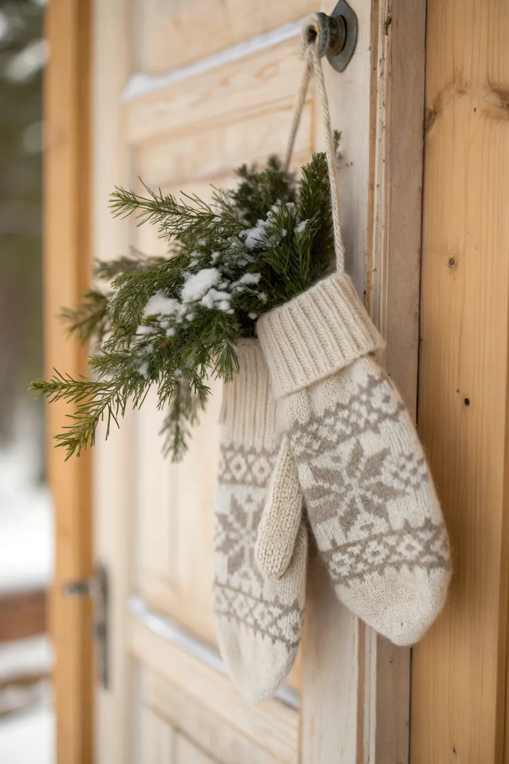 Welcome warmth to your home with charming knit mittens this Christmas.