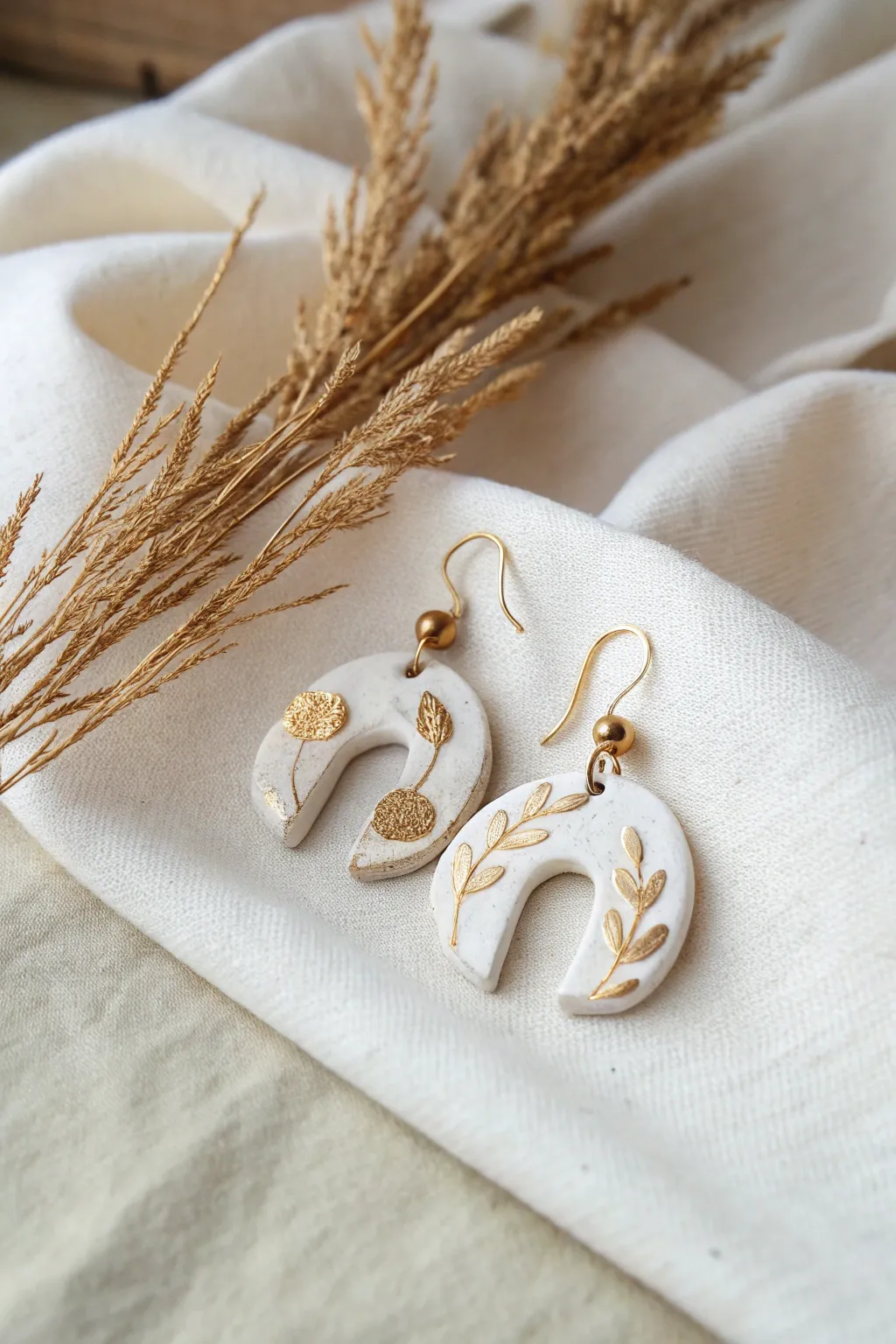 Elevate your style with handcrafted clay earrings, where simplicity meets subtle shimmer. ✨