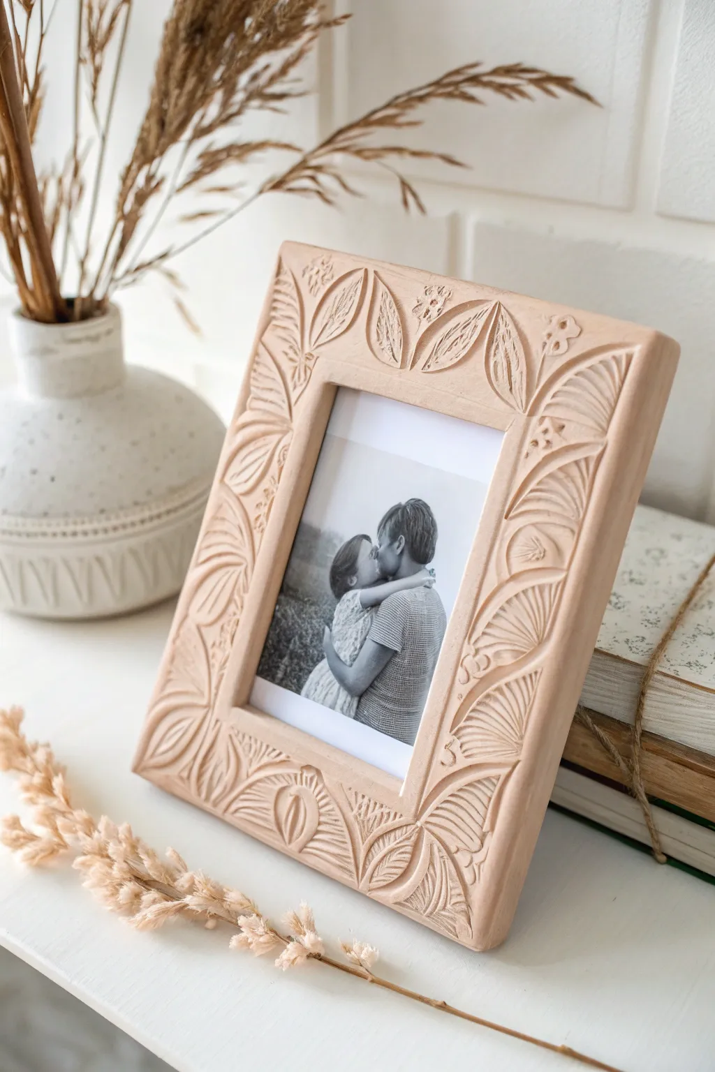 Capture cherished moments with minimalist clay frames that blend Scandinavian elegance and boho charm.