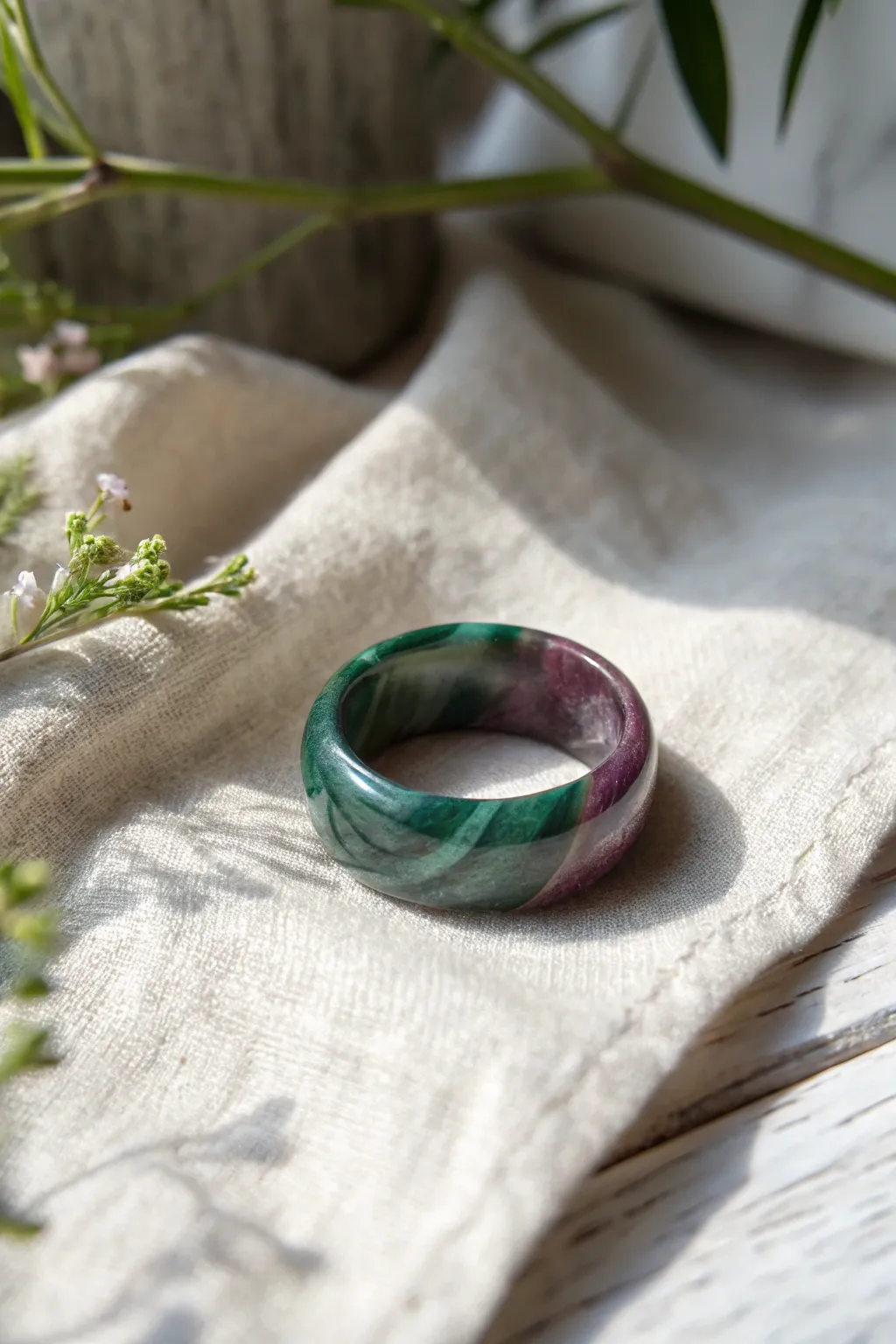 Discover the allure of gemstone-inspired clay rings, where art meets nature.