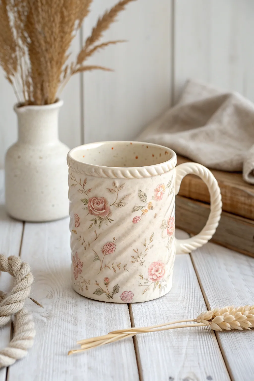 Sip in style with vintage elegance: a timeless coil mug masterpiece.