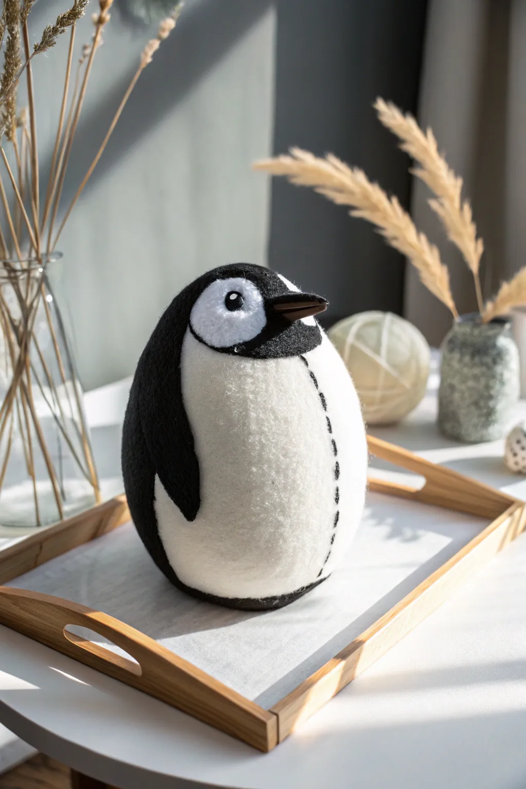 Adorable Foam Ball Penguins: A Minimalist Winter Delight