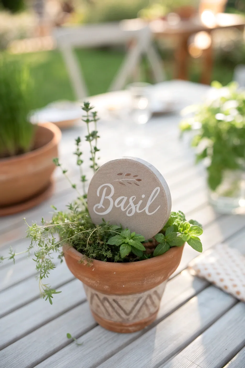 Elevate your garden's charm with handcrafted clay markers. 🌿✨ #ScandiBoho #GardenStyle
