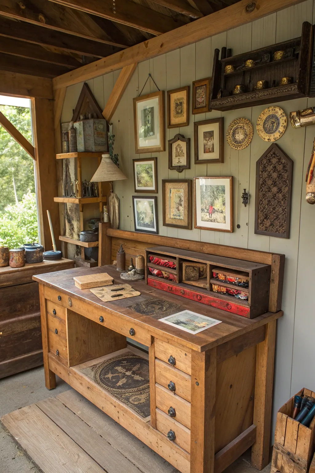 Unlock creativity with a dash of vintage charm in your craft shed.
