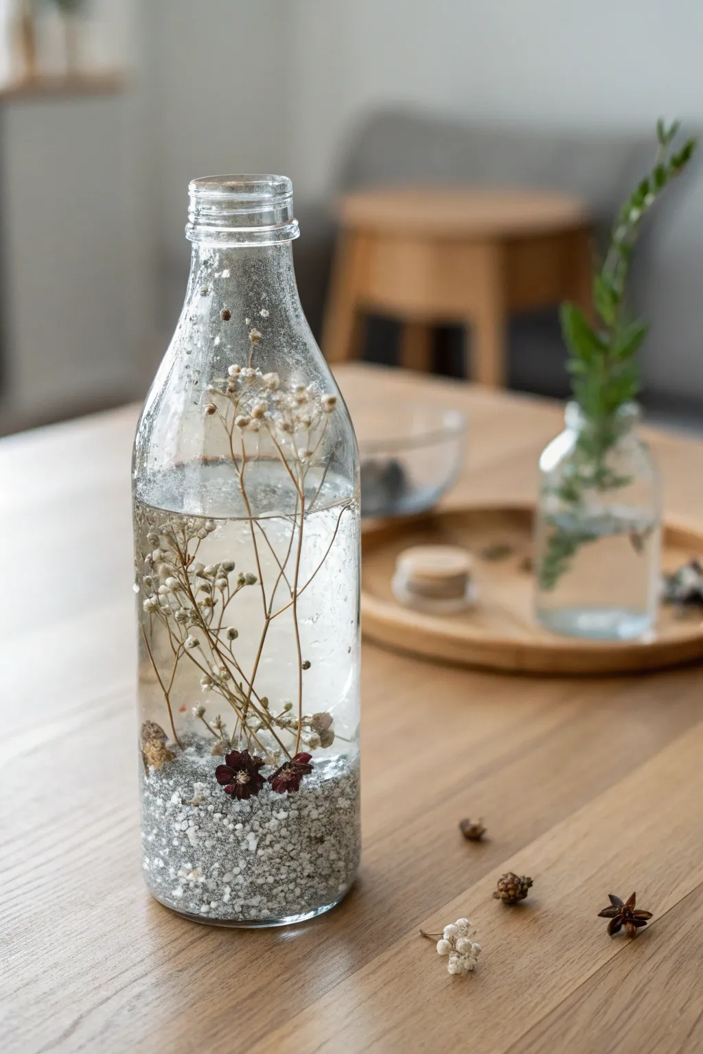 Discover tranquility in simplicity with our enchanting sensory bottle creation.