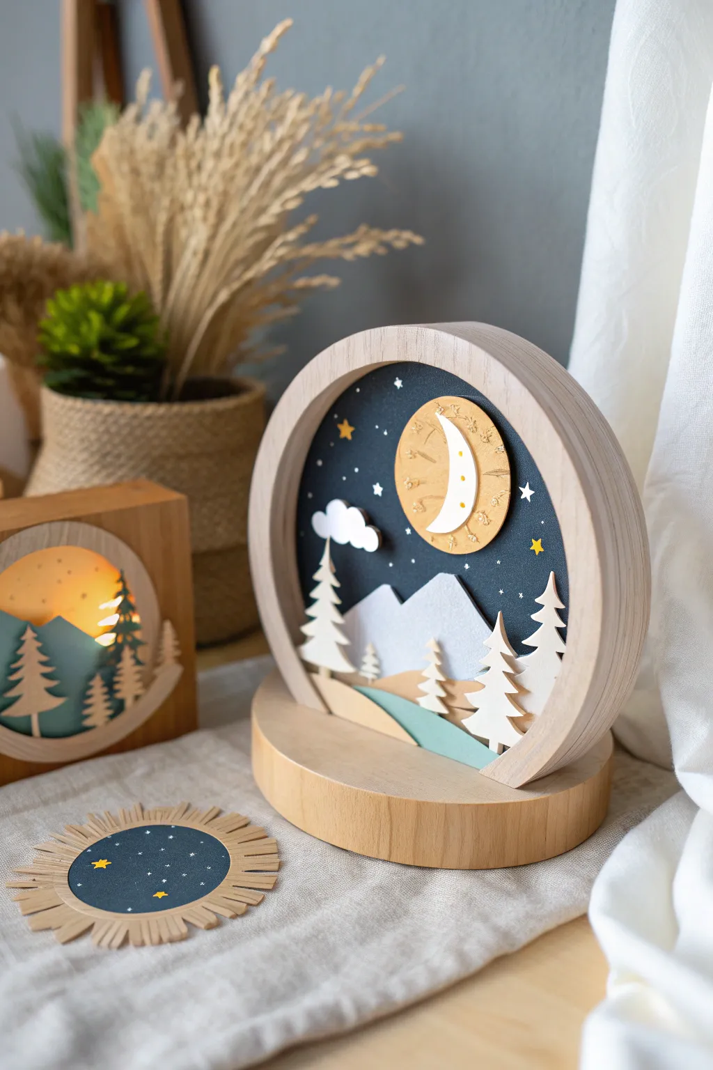 Discover the beauty of contrasts with this day and night diorama, where simplicity meets creativity.