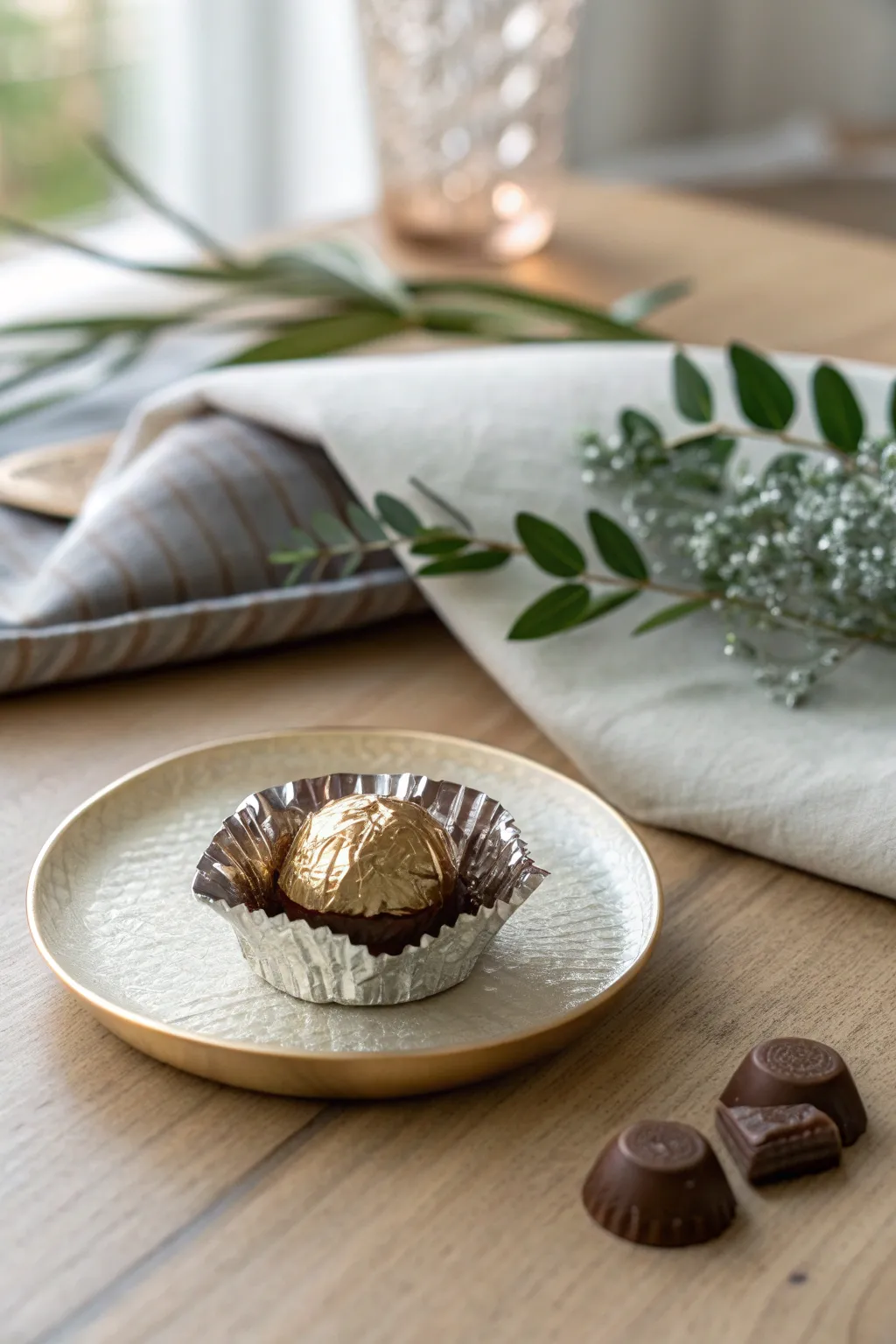 Elevate your chocolate gifts with a touch of metallic elegance.