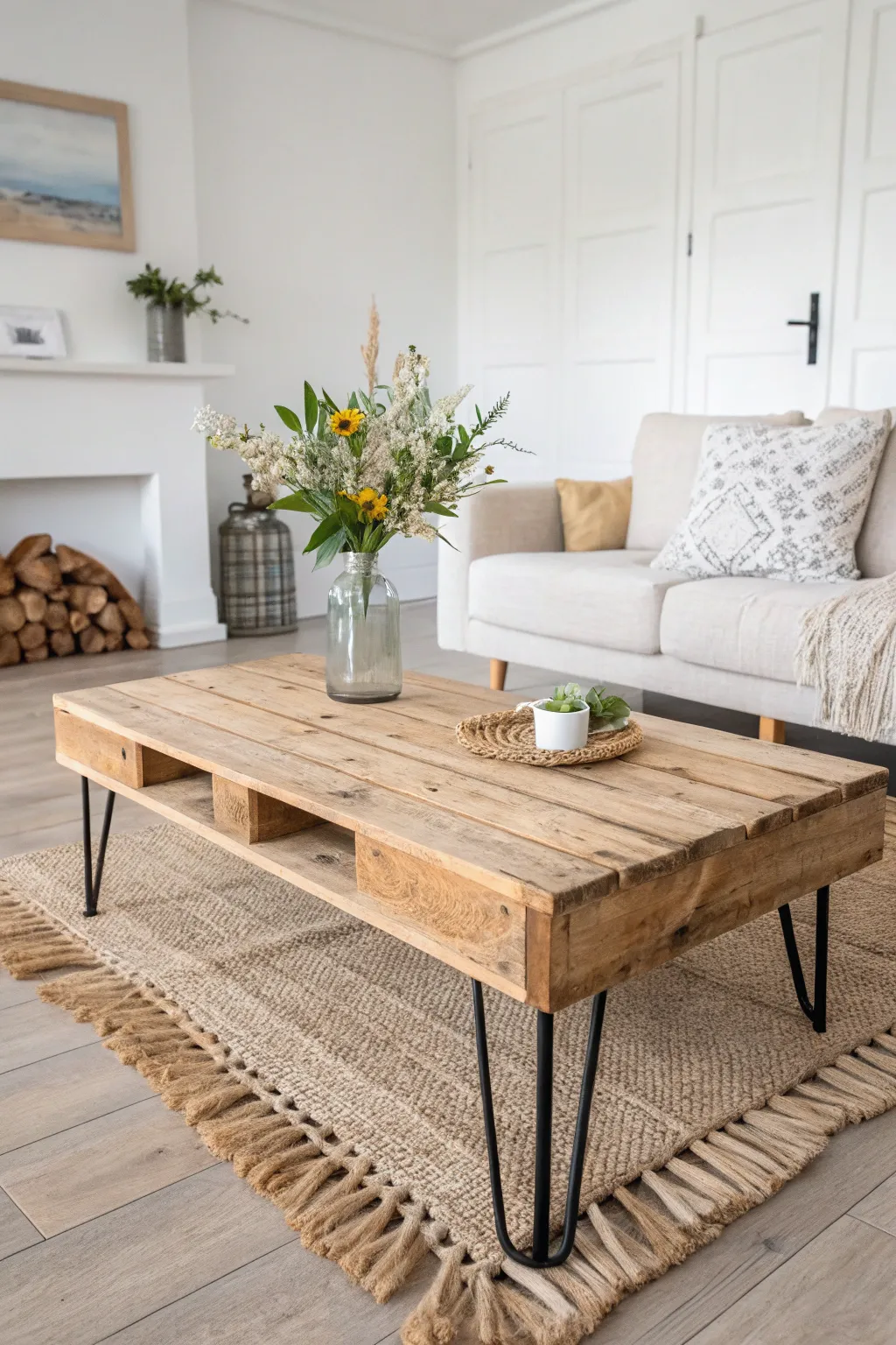 Elevate your living space with the charm of a handcrafted pallet coffee table.