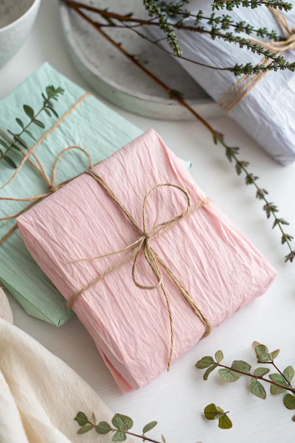 Elevate your gift-giving with the artful touch of crepe paper wrapping. Simple, sustainable, and stunning.