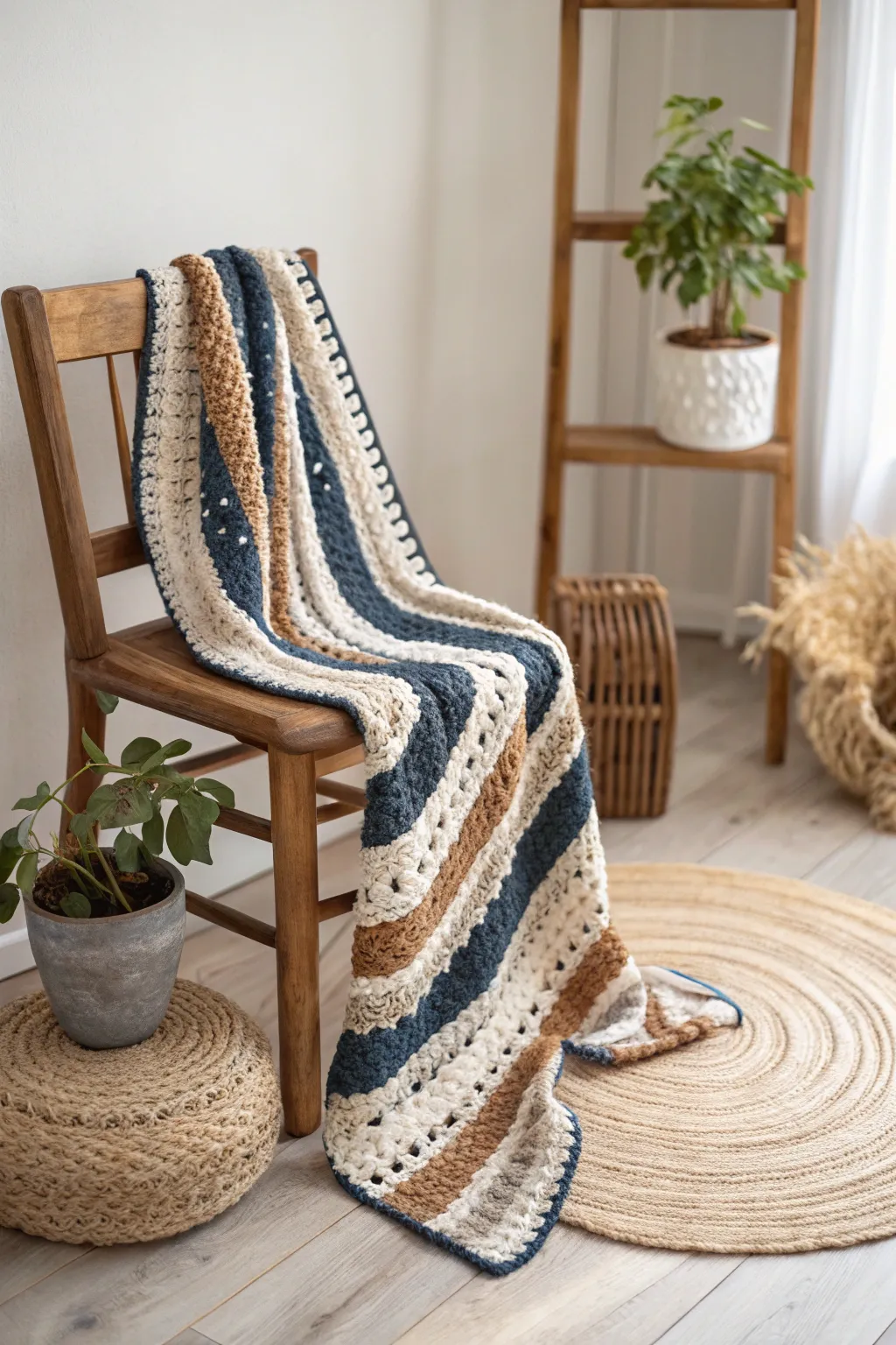 Wrap your little one in vintage charm with this timeless crochet blanket, perfect for a touch of nostalgia in a modern nursery.