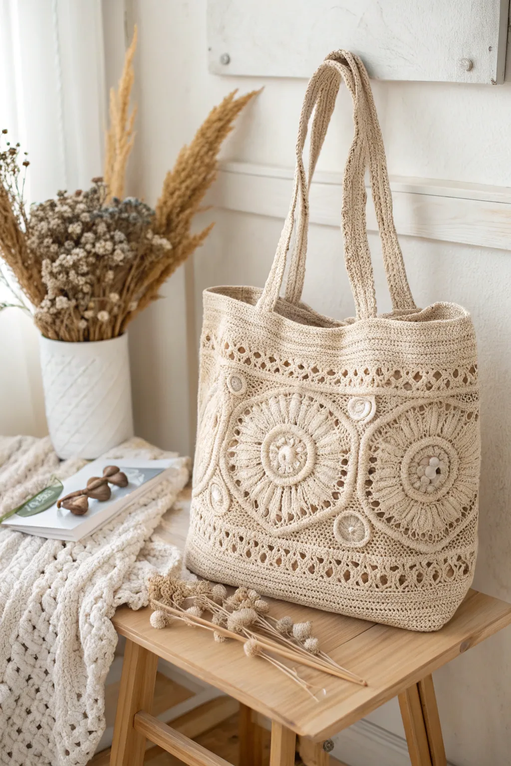 Elevate your style with a crochet tote that combines functionality and flair. Discover the beauty of personalized pockets.