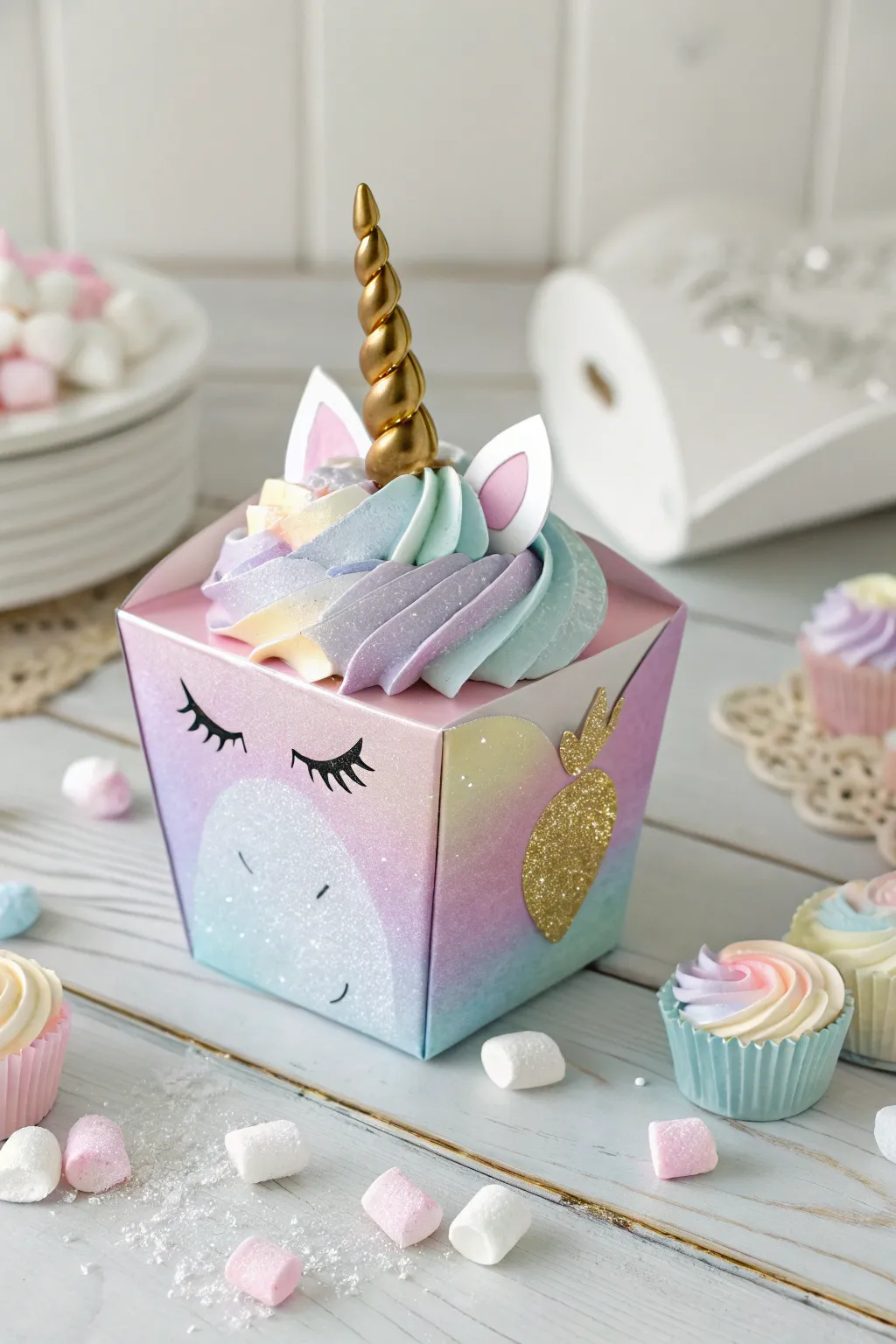 Enchant your Valentine's Day with a Mystical Unicorn Cupcake Box – where magic meets minimalist elegance.