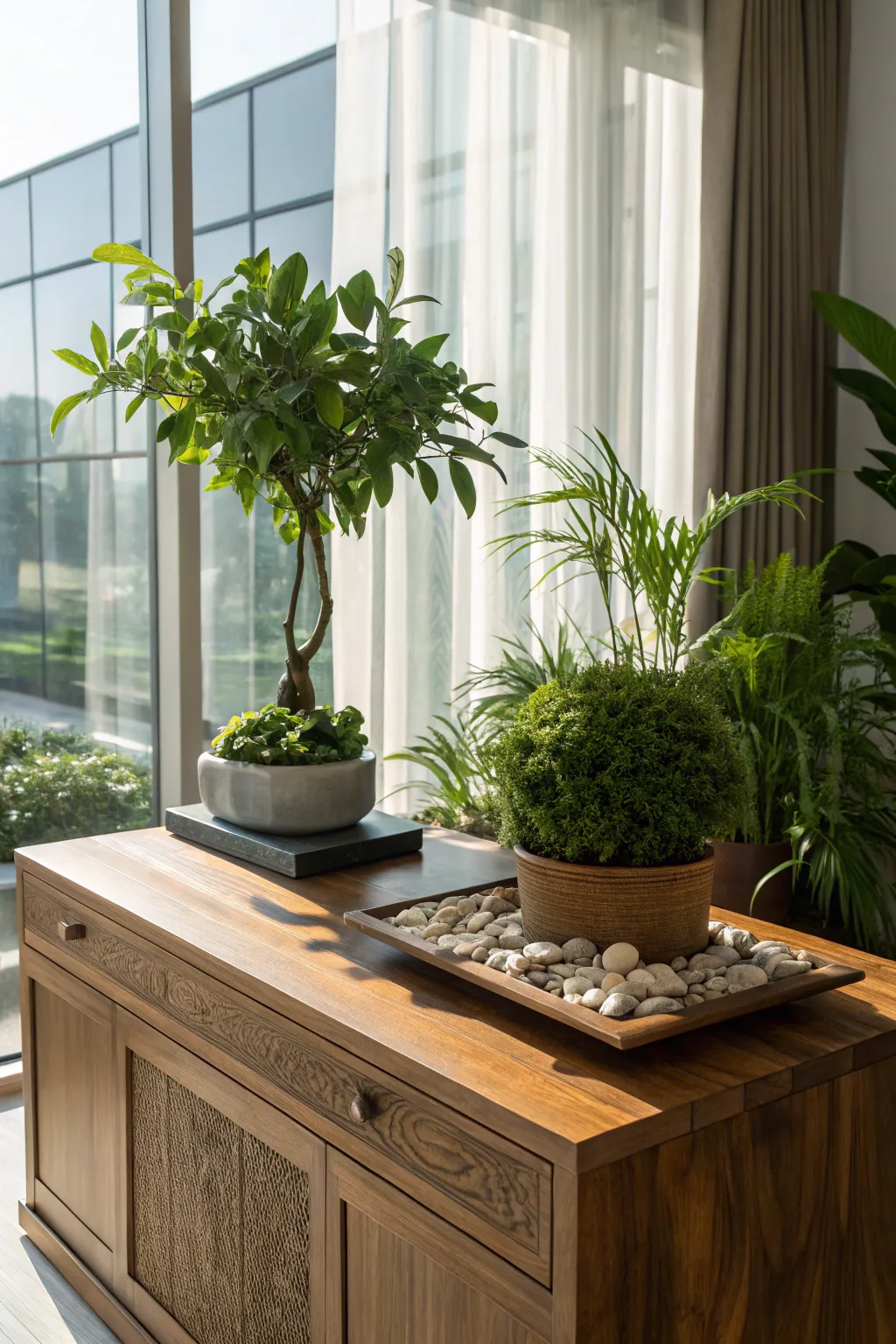 Transform your workspace into a nature-inspired sanctuary with this beautifully crafted custom desk.